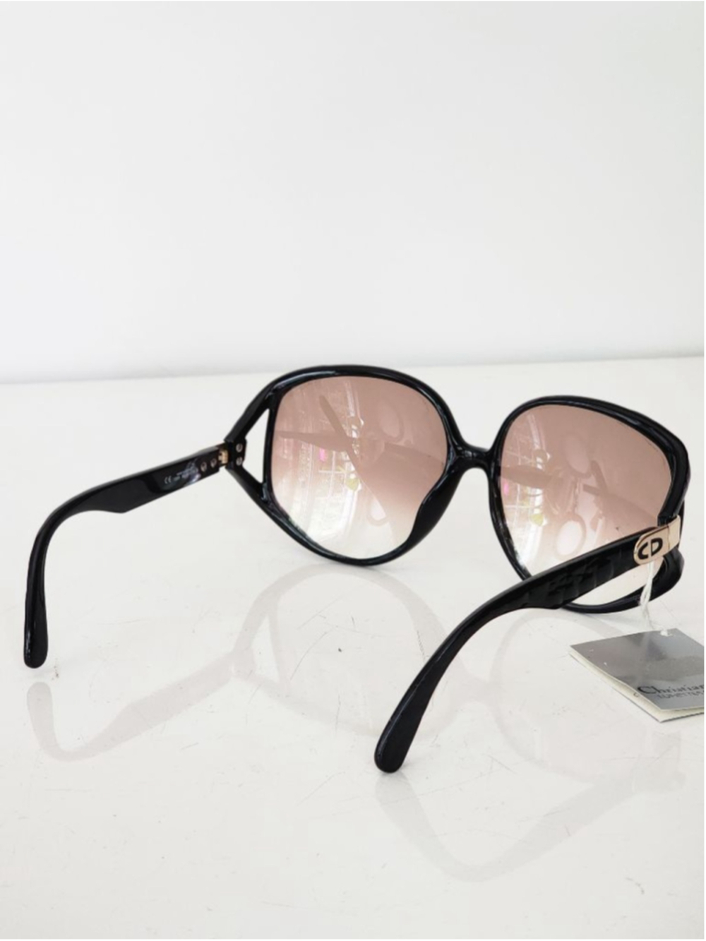 CHRISTIAN DIOR NWT 2320 Vintage Black & Gold Oversized Gradient Sunglasses 64 mm - Picture 6 of 13